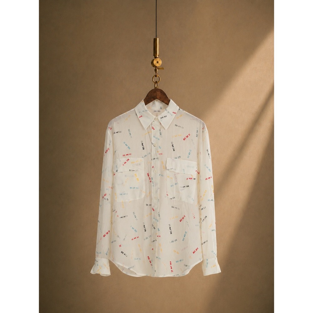 NWT Equipment Humanitarian Signature Silk Shirt Library Stamp S